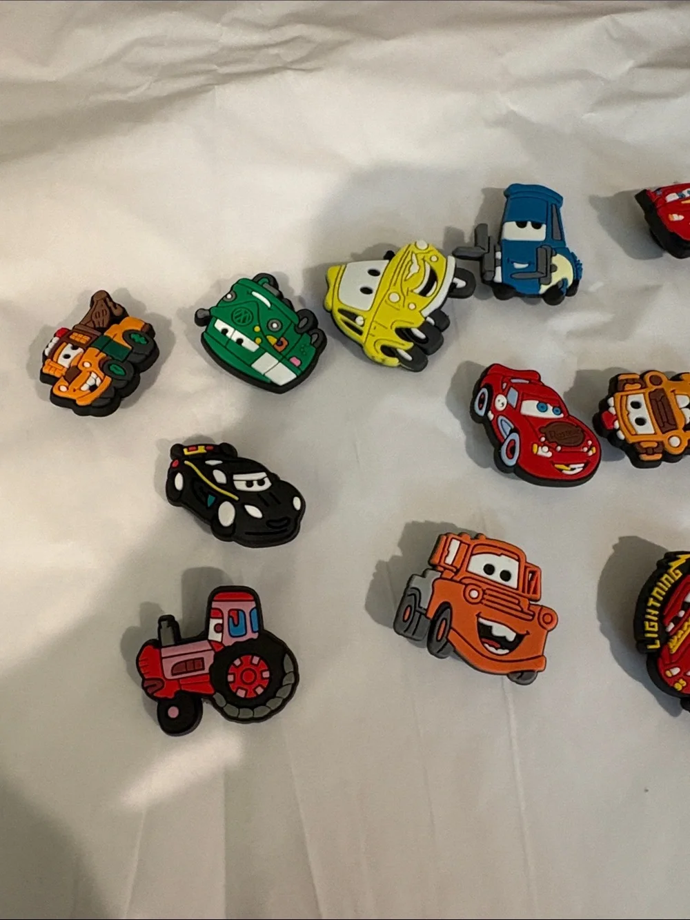 Disney Cars Shoe Charms in Red, Yellow, Blue, Green, Orange, Black